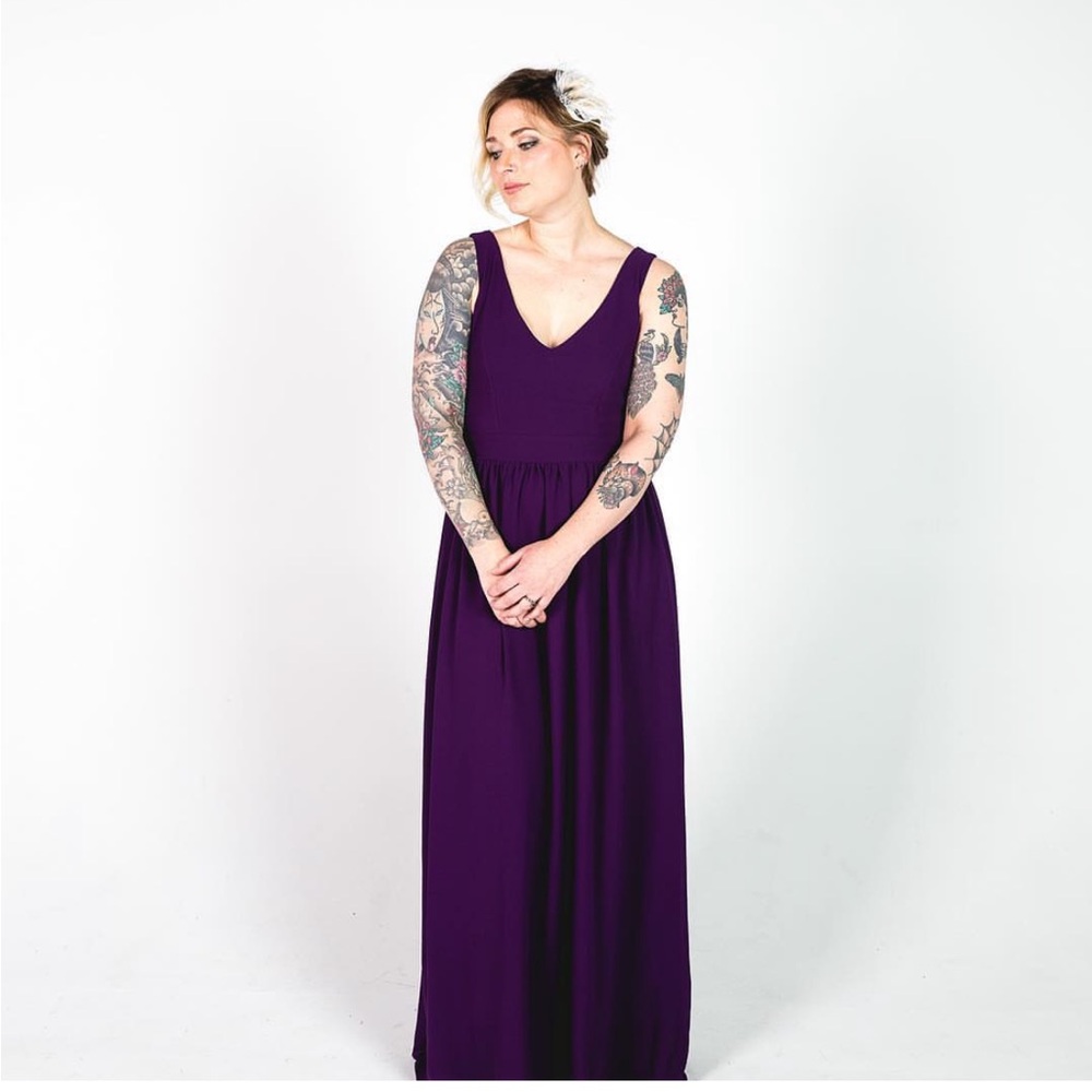 Elegant purple gala or bridesmaid dress